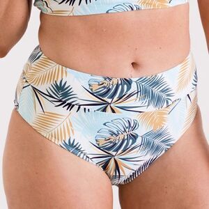 NWT 2XL Mid Rise Full Coverage Bikini Swim Bottom Palm